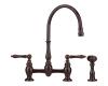 Franke FF6060A Manor House Old World Bronze Two Handle Bridge Faucet with Sidespray