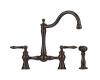 Franke FF7060A Manor House Old World Bronze Two Handle Bridge Faucet with Sidespray