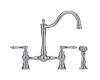 Franke FF7070A Manor House Polished Nickel Two Handle Bridge Faucet with Sidespray
