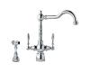 Franke FHF400 Farm House Chrome Two Handle Kitchen Faucet with Side Spray