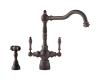 Franke FHF460 Farm House Old World Bronze Two Handle Kitchen Faucet with Side Spray