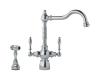 Franke FHF480 Farm House Satin Nickel Two Handle Kitchen Faucet with Side Spray