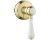 Grohe Geneva 19 837 MA0 Polished Brass/Porcelain Volume Control Trim Kit with Lever Handle