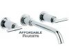 Grohe Atrio 20 081 000+18 027 000 Chrome 3-Hole Wall Mount Vessel Faucet Trim with Lever Handles