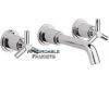 Grohe Atrio 20 138 BE0+18 026 BE0 Sterling 3-Hole Wall Mount Vessel Faucet Trim with Spoke Handles