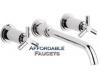 Grohe Atrio 20 139 BE0+18 026 BE0 Sterling 3-Hole Wall Mount Vessel Faucet Trim with Spoke Handles