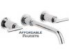 Grohe Atrio 20 139 BE0+18 027 BE0 Sterling 3-Hole Wall Mount Vessel Faucet Trim with Lever Handles