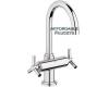 Grohe Atrio 21 027 BE0+18 026 BE0 Sterling Centerset Bath Faucet with Pop-Up & Spoke Handles