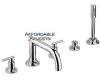 Grohe Atrio 25 049 BE0+18 034 BE0 Sterling Roman Tub Filler with Handheld Shower & Lever Handles