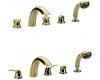 Grohe Talia 25 597 R00 Polished Brass Roman Tub Filler with Handheld Shower