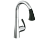 Grohe Ladylux3 32 298 KD0 Stainless Steel/Black Main Sink Dual Spray Pull-Down Kitchen Faucet