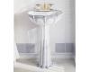 Kohler Russian Teacup K-14169-RT-0 White Design on Anatole Pedestal Lavatory