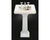 Kohler Crimson Topaz K-14226-TD-0 White Design on Memoirs Classic Pedestal Lavatory with White Pedestal