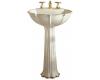 Kohler Prairie Flowers K-14269-WF-96 Biscuit Design on Anatole Pedestal Lavatory