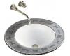 Kohler Mythical Beasts K-14283-MP-0 White Design on Camber Self-Rimming Lavatory with Platinum Textured Rim and No Faucet Drillings