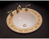 Kohler Mythical Beasts K-14284-MG-0 White Design on Camber Self-Rimming Lavatory with Gold Textured Rim and 10" Centers