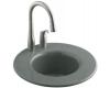 Kohler Cordial K-6490-1-FP Caviar Cast Iron Entertainment Sink with Single Faucet Hole Drilling