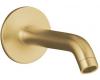 Kohler Purist K-14426-BGD Vibrant Moderne Brushed Gold Wall-Mount Non-Diverter Bath Spout, 35-Degrees