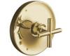 Kohler Purist K-T14423-3-PGD Vibrant Moderne Polished Gold Rite-Temp Valve Trim with Cross Handle