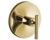 Kohler Purist K-T14488-4-PGD Vibrant Moderne Polished Gold Thermostatic Valve Trim with Lever Handle