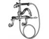 Kohler Finial Traditional K-331-4M-CP Polished Chrome Bath Faucet with Handshower, Diverter Spout and Lever Handles