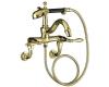 Kohler Finial Traditional K-331-4M-PB Vibrant Polished Brass Bath Faucet with Handshower, Diverter Spout and Lever Handles