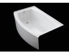 Kohler Expanse K-1100-LA-0 White Curved Integral Apron Bath Tub with Left-Hand Drain