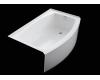 Kohler Expanse K-1100-RA-47 Almond Curved Integral Apron Bath Tub with Right-Hand Drain