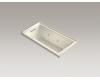 Kohler Underscore K-1167-LH2-47 Almond 60X30 Whirlpool with Three-Sided Integral Tile Flange and Left-Hand Drain