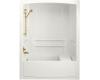 Kohler Freewill K-12103-N-0 White Barrier-Free Bath Tub and Shower Module with Nylon Grab Bars and Left-Hand Drain