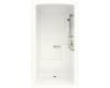Kohler Freewill K-12108-N-0 White Barrier-Free Shower Module with Soap Ledge On Right and Nylon Steel Grab Bars, 45" X 37-1/4" X 84"