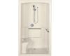 Kohler Freewill K-12109-C-47 Almond Barrier-Free Shower Module with Brushed Stainless Steel Grab Bars and Left Seat, 52" X 37-1/2" X 84"
