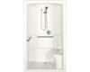 Kohler Freewill K-12110-C-0 White Barrier-Free Shower Module with Brushed Stainless Steel Grab Bars and Right Seat , 52" X 37-1/2" X 84"
