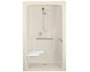 Kohler Freewill K-12111-C-47 Almond Barrier-Free Shower Module with Brushed Stainless Steel Grab Bars and Left Seat, 52" X 38-1/2" X 84"