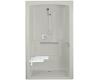 Kohler Freewill K-12111-C-95 Ice Grey Barrier-Free Shower Module with Brushed Stainless Steel Grab Bars and Left Seat, 52" X 38-1/2" X 84"