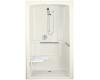 Kohler Freewill K-12111-C-96 Biscuit Barrier-Free Shower Module with Brushed Stainless Steel Grab Bars and Left Seat, 52" X 38-1/2" X 84"