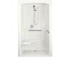 Kohler Freewill K-12111-P-0 White Barrier-Free Shower Module with Polished Stainless Steel Grab Bars and Left Seat, 52" X 38-1/2" X 84"