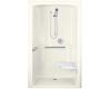 Kohler Freewill K-12112-P-96 Biscuit Barrier-Free Shower Module with Polished Stainless Steel Grab Bars and Right Seat, 52" X 38-1/2" X 84"