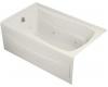 Kohler Mariposa K-1239-HL-NY Dune 5' Whirlpool with Integral Apron, Left-Hand Drain and Heater