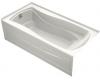 Kohler Mariposa K-1259-LA-0 White Bath Tub with Integral Apron, Tile Flange and Left-Hand Drain