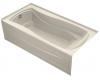 Kohler Mariposa K-1259-LA-47 Almond Bath Tub with Integral Apron, Tile Flange and Left-Hand Drain