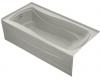 Kohler Mariposa K-1259-LA-95 Ice Grey Bath Tub with Integral Apron, Tile Flange and Left-Hand Drain