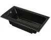 Kohler Highbridge K-877-S-7 Black Black Cast Iron Bath Tub with Enameled Apron and Left-Hand Drain