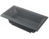 Kohler Highbridge K-877-S-FT Basalt Cast Iron Bath Tub with Enameled Apron and Left-Hand Drain