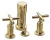 Kohler Purist K-14431-3-PGD Vibrant Moderne Polished Gold Bidet Faucet with Vertical Spray and Cross Handles