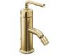 Kohler Purist K-14434-4A-PGD Vibrant Moderne Polished Gold Single-Control Bidet Faucet with Straight Lever Handle