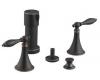 Kohler Finial Traditional K-316-4M-BRZ Oil-Rubbed Bronze Bidet Faucet with Lever Handles and Matching Handle Inserts