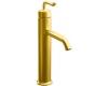 Kohler Purist K-14404-4-BGD Vibrant Moderne Brushed Gold Tall Single-Control Lavatory Faucet with Smile Design Handle