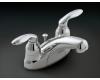 Kohler Coralais K-P15240-4-CP Polished Chrome Centerset Lavatory Faucet with Lever Handles, Less Drain, Lift Rod Hole with Plug