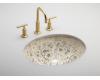 Kohler Mille Fleurs K-14218-T9-47 Almond Gold and Platinum Design On Caxton Undercounter Lavatory